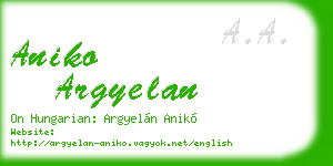 aniko argyelan business card