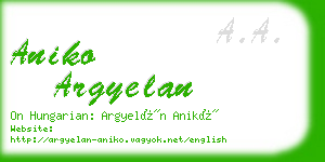 aniko argyelan business card